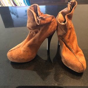 Covered Platform bootie heels
